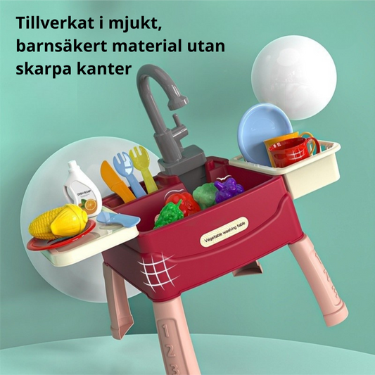 Barnens leksaksdiskho med rinnande vatten – Rolig köksleksak för barn